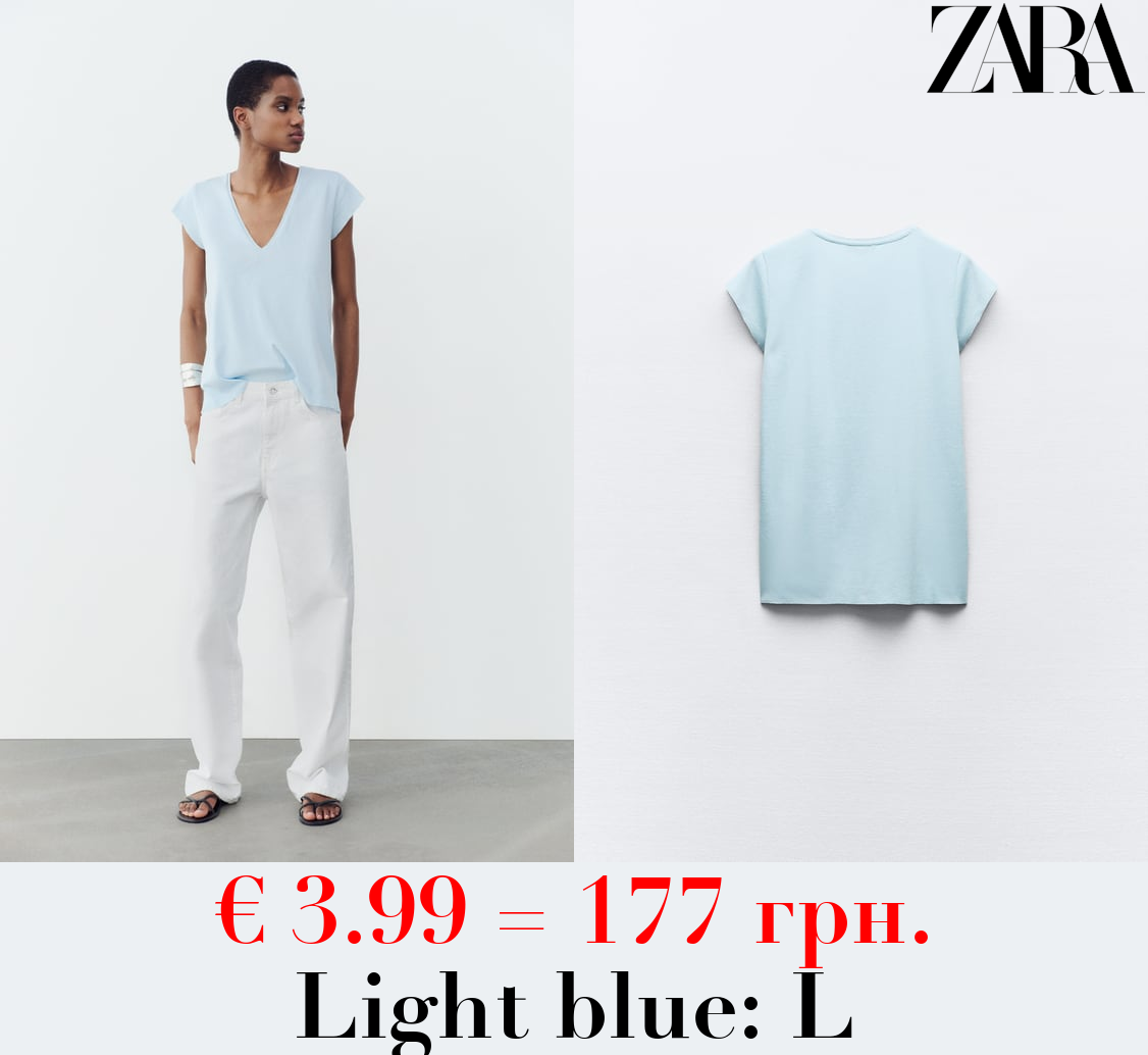 V-NECK COTTON T-SHIRT