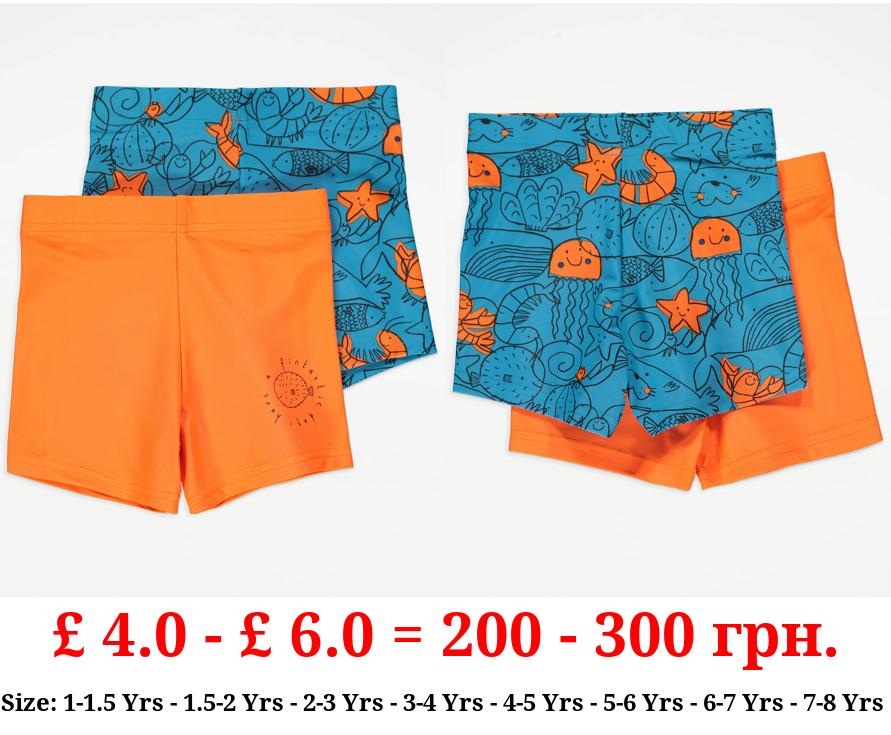 Under The Sea Swimming Trunks 2 Pack