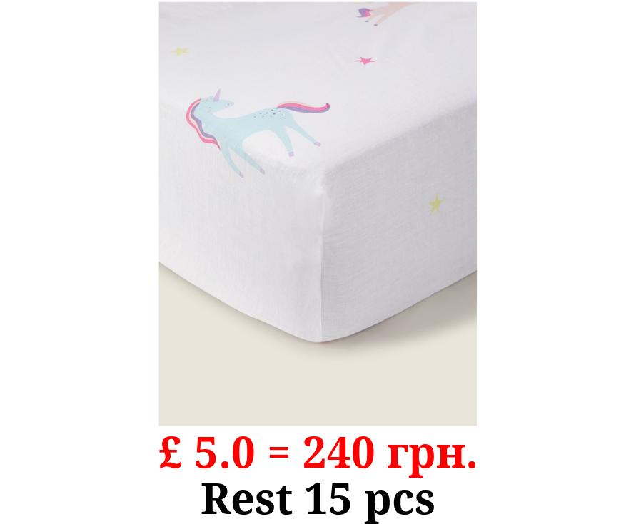 Unicorn Single Fitted Sheet