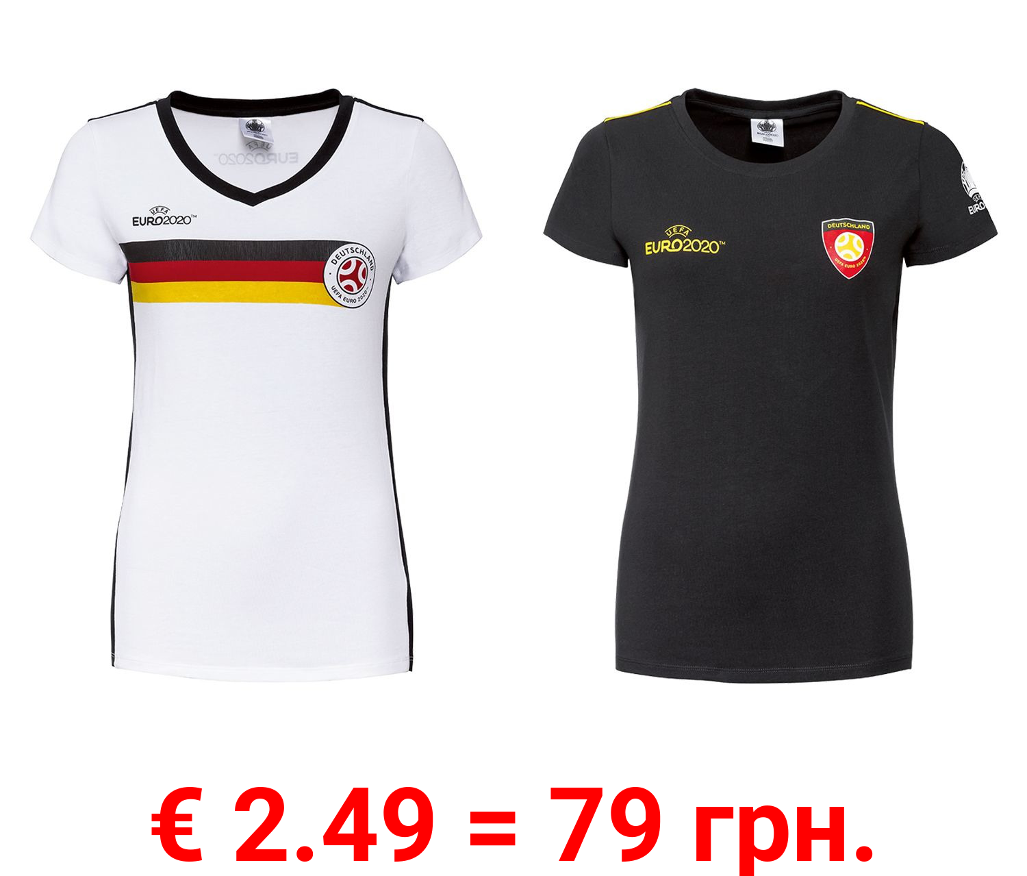 UEFA Fußball-EM T-Shirt Damen, mit Baumwolle und Elasthan