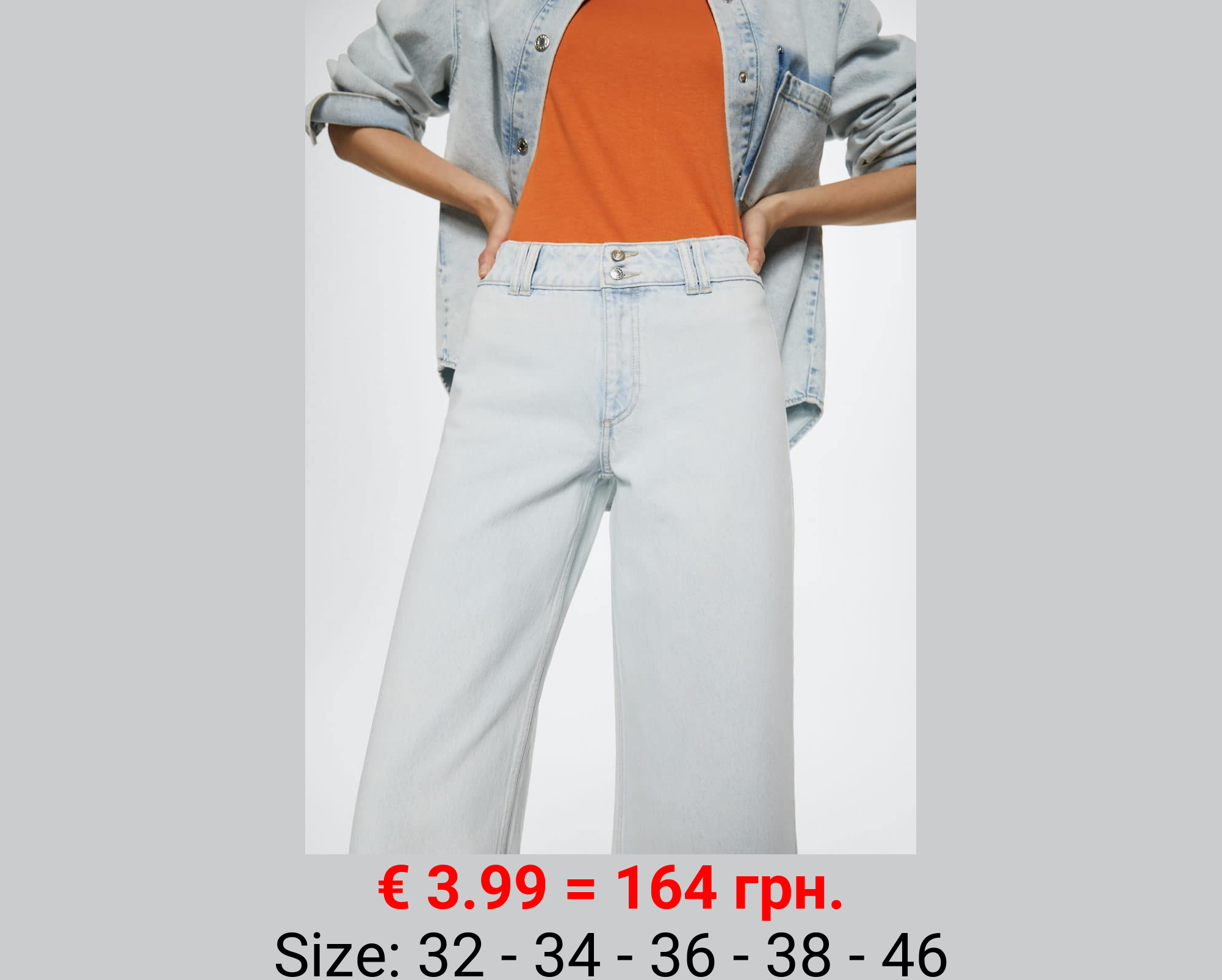 Jeans tiro medio wideleg