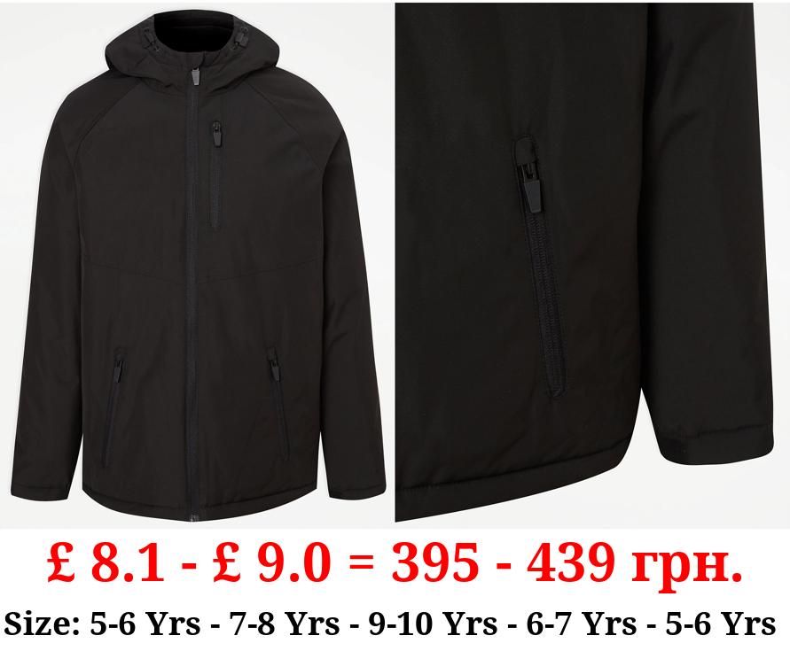 Black Hooded Sports Jacket