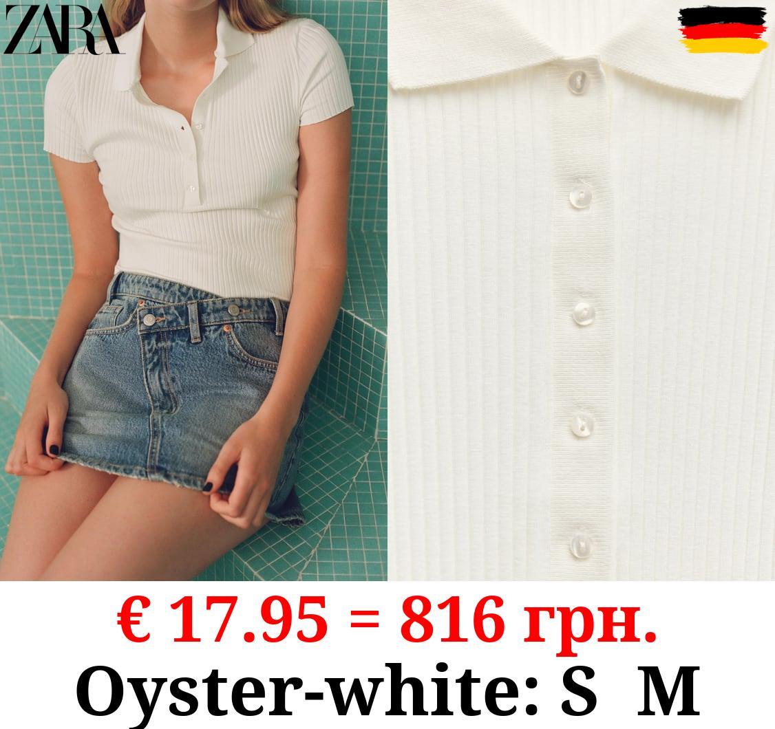 RIBBED POLO T-SHIRT