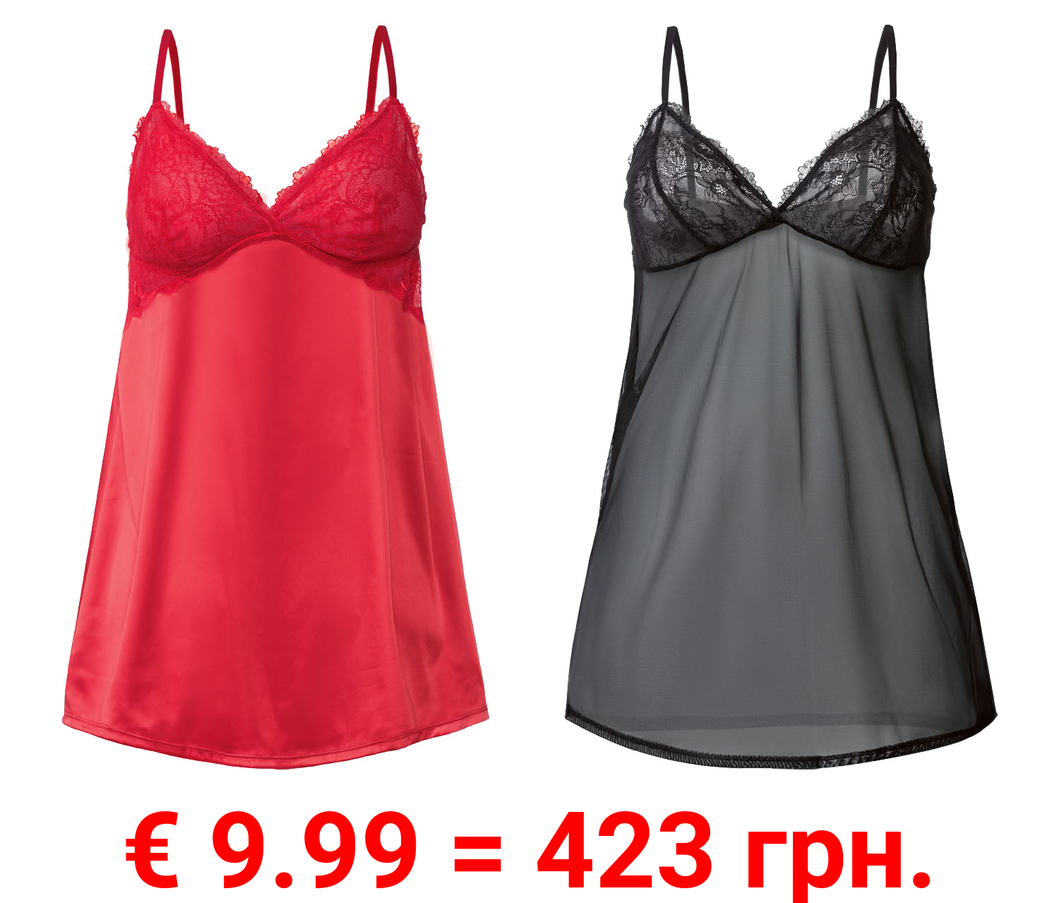 esmara® Damen Negligé mit eleganter Spitze