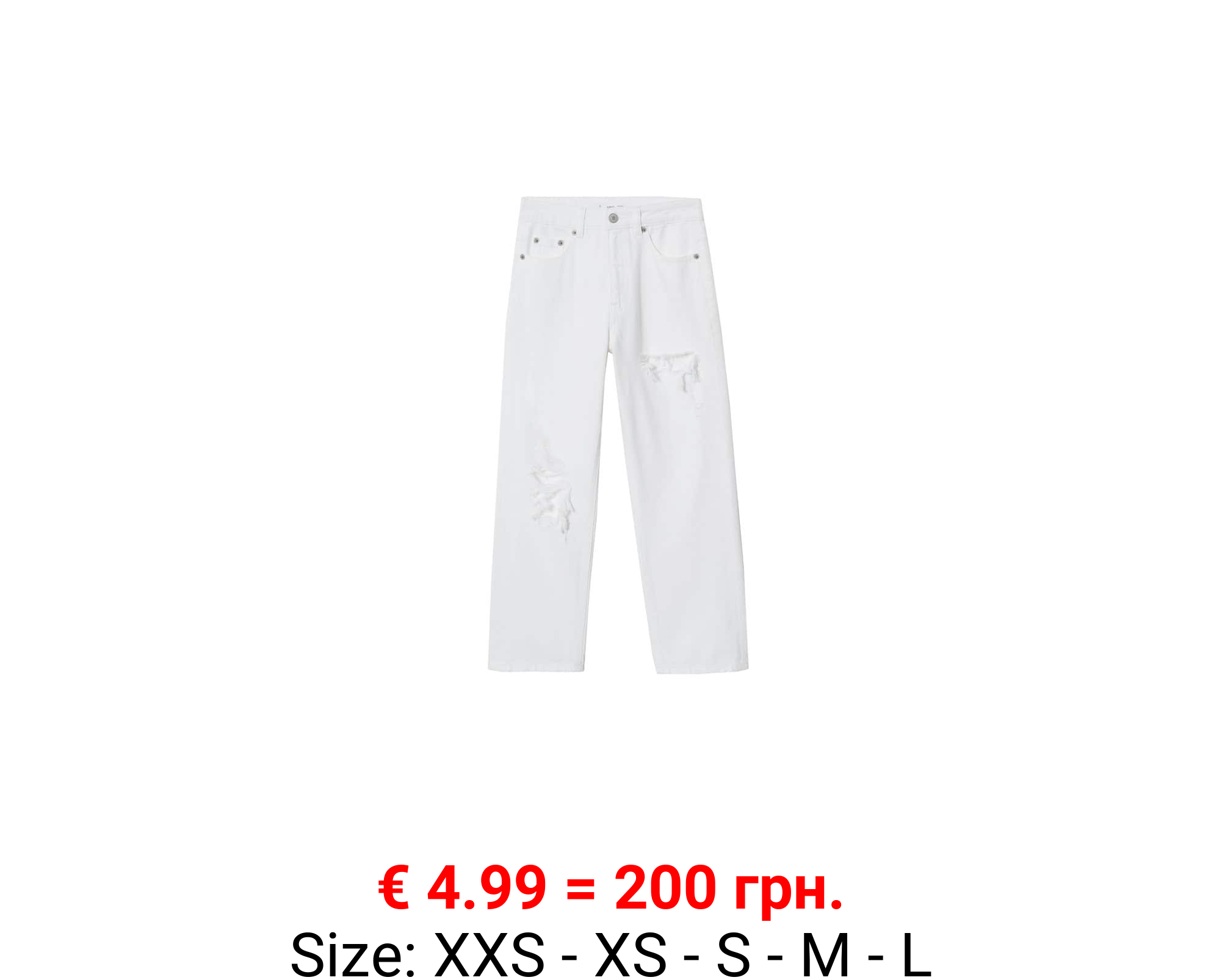 Jeans straight-fit rotos decorativos 