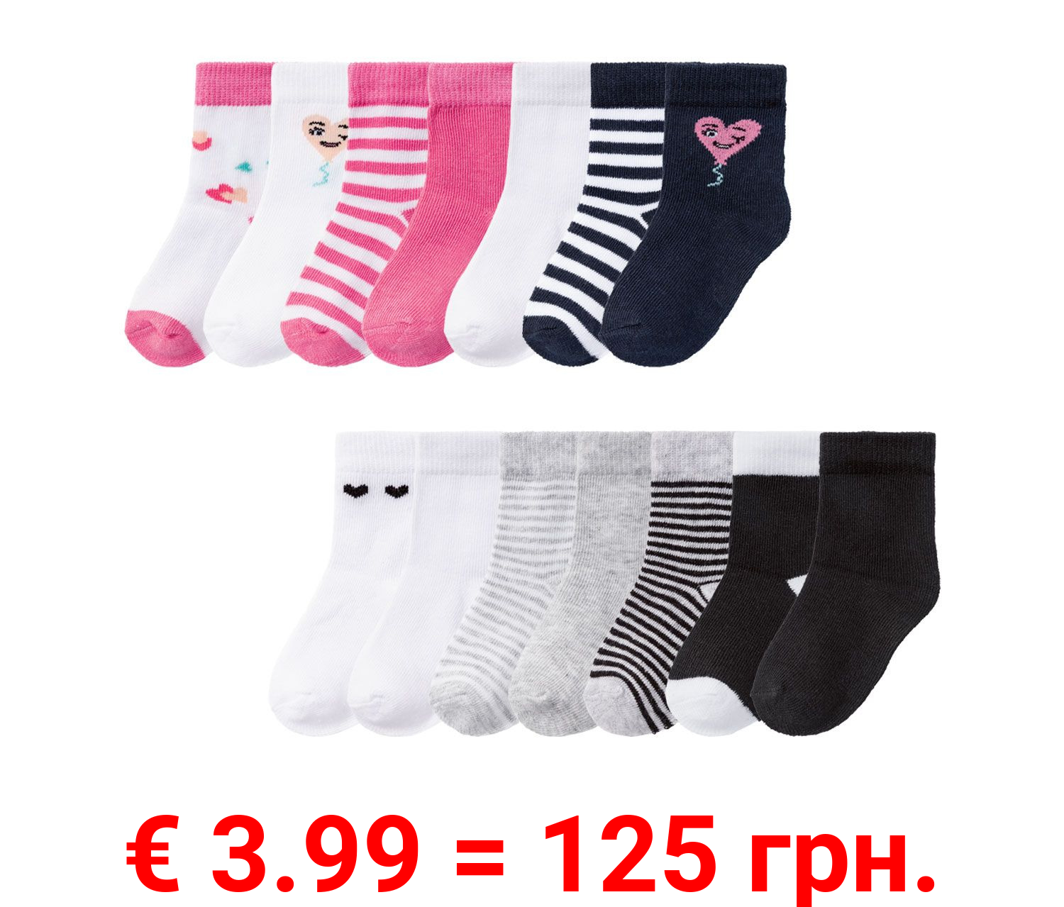 LUPILU® Kleinkinder Socken Mädchen, 7 Paar