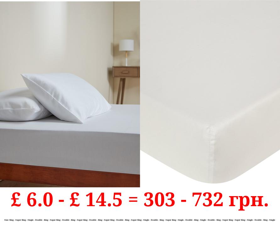 100% Cotton Plain Sateen Fitted Sheet