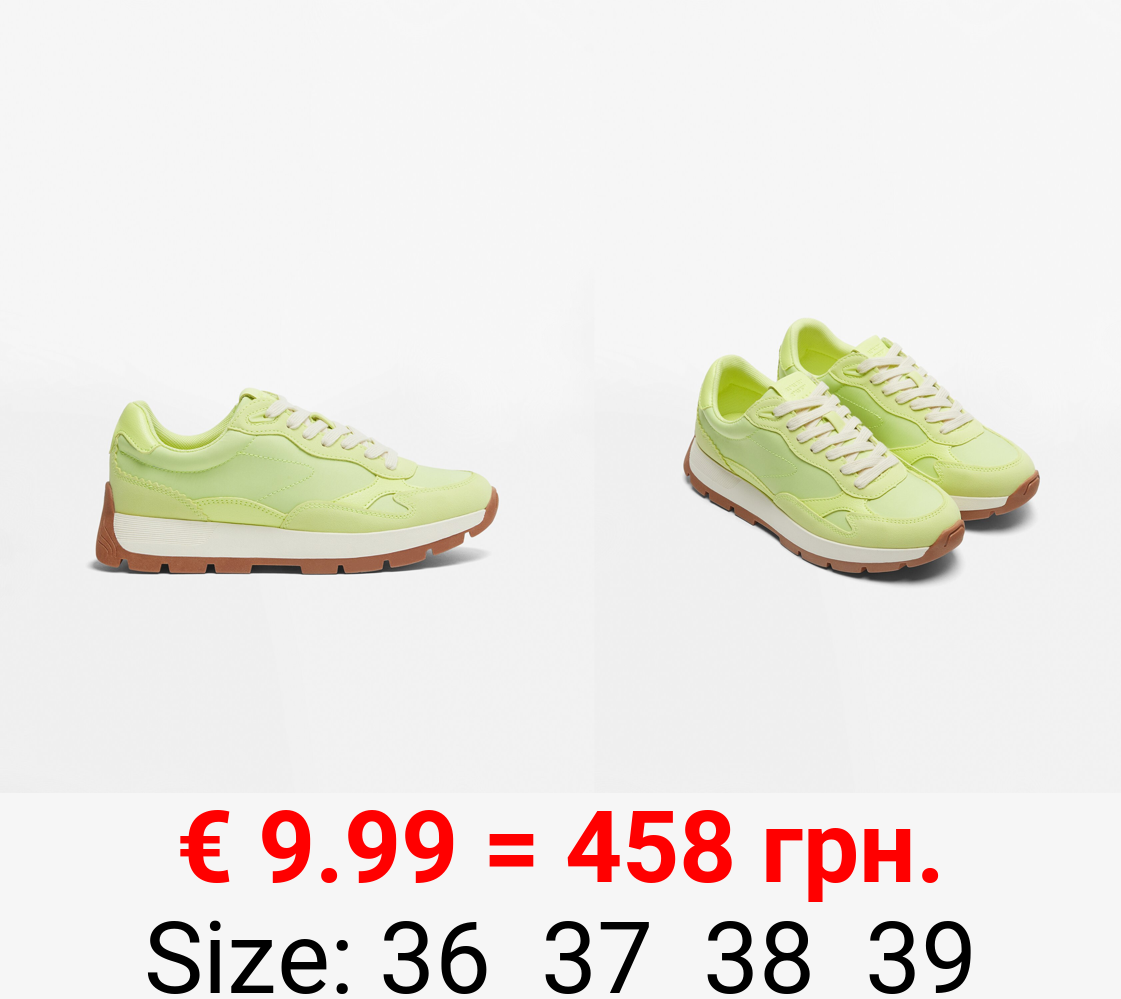 Sneakers with track soles