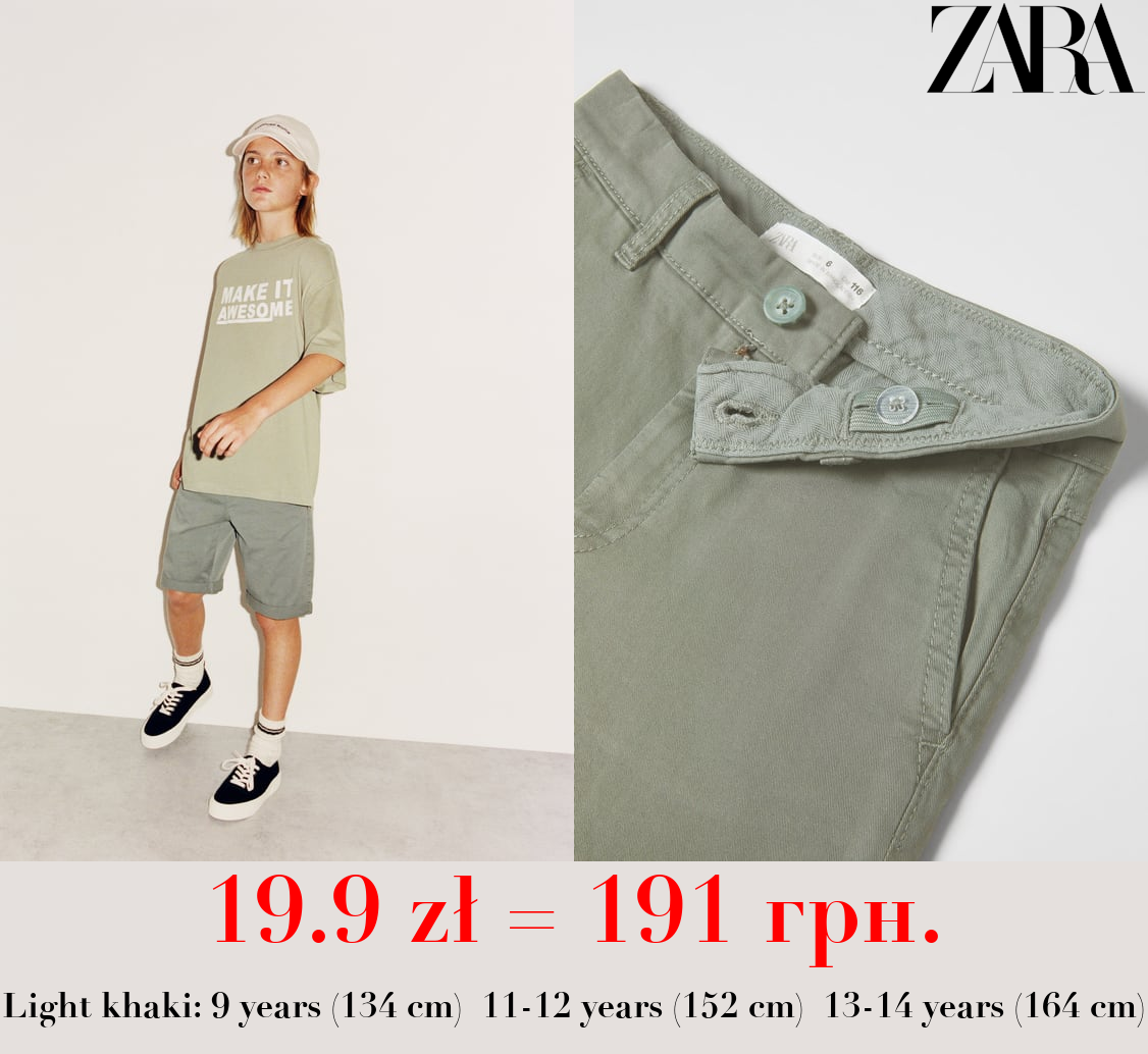 PLAIN CHINO BERMUDA SHORTS