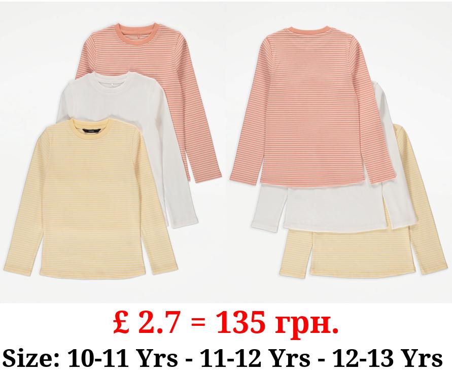 Striped Long Sleeve Tops 3 Pack