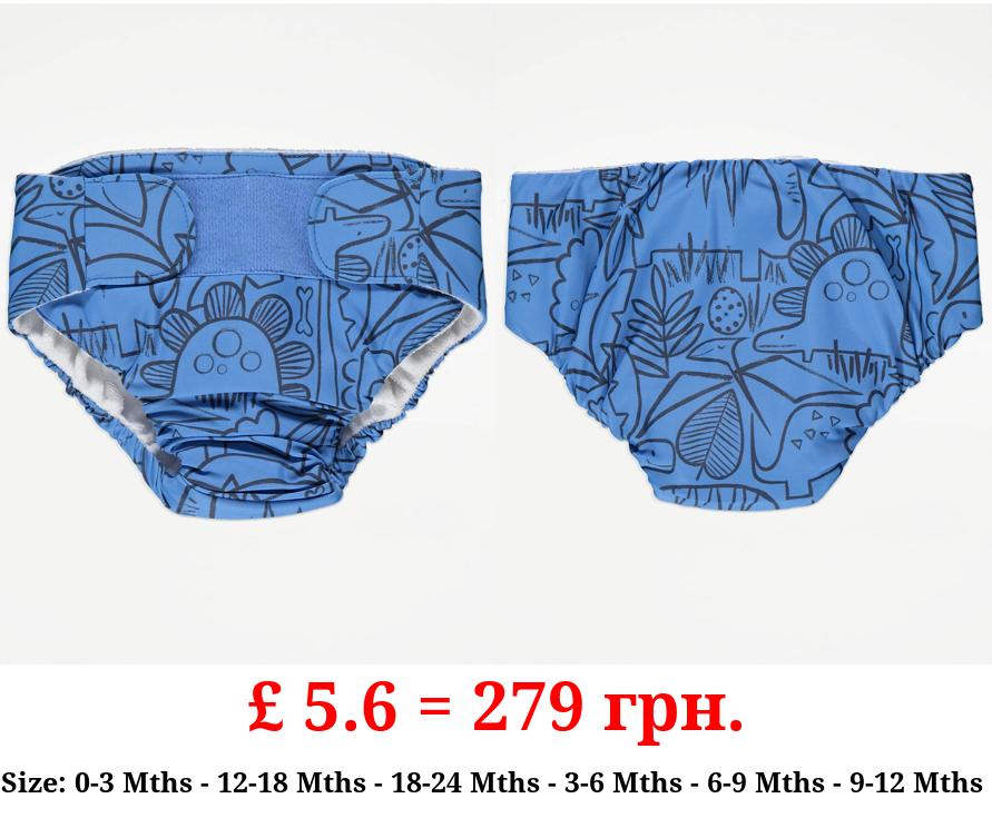 Navy Dinosaur Swim Nappy