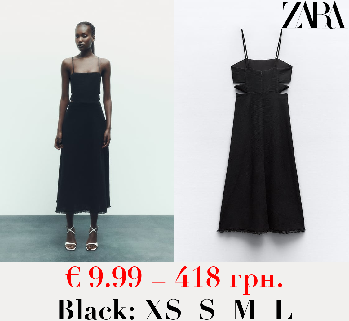 MIDI SLIP DRESS WITH CUT-OUT DETAIL