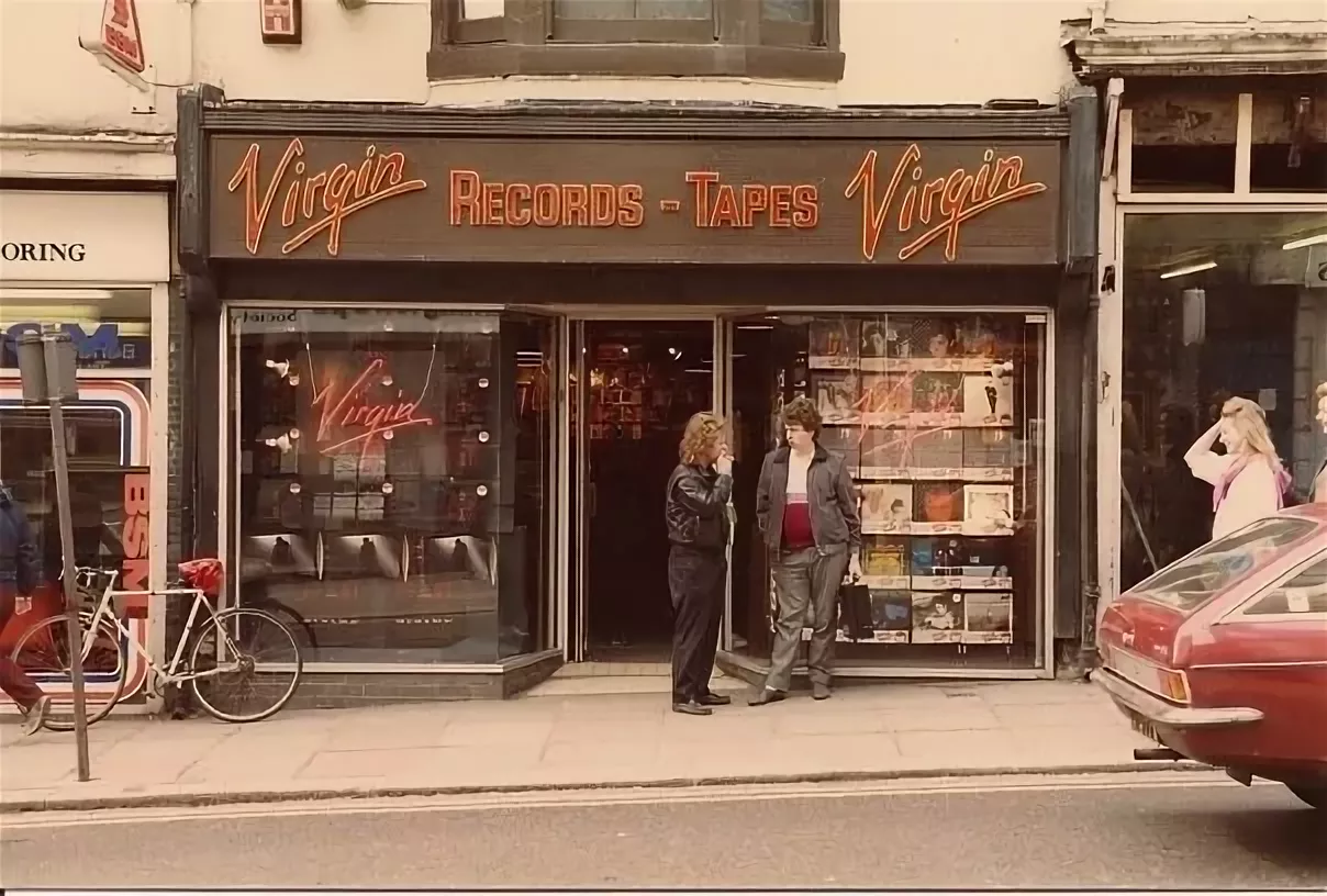 Virgin records. Virgin records and Tapes.. Virgin shop. British shops.