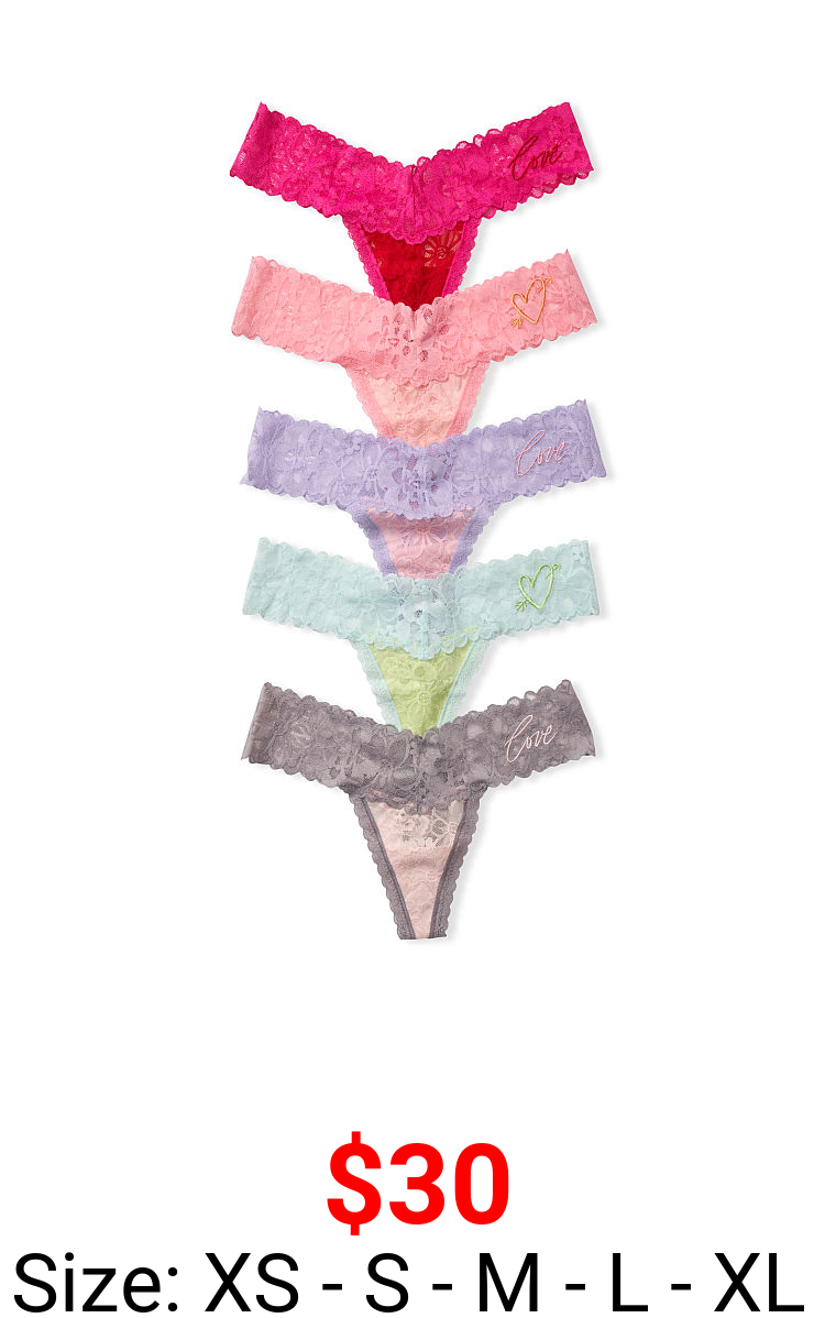 5-pack Lace Colorblock Thong Panty - Victoria's Secret