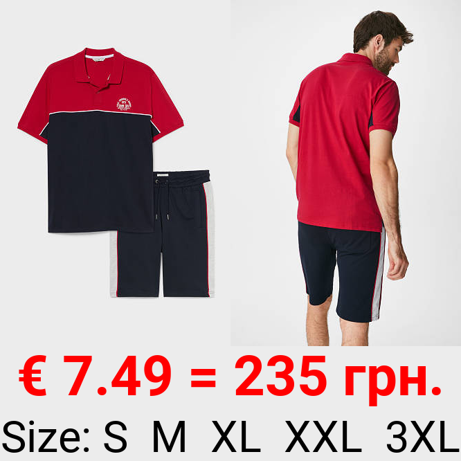 Set - Poloshirt und Sweatshorts - 2 teilig