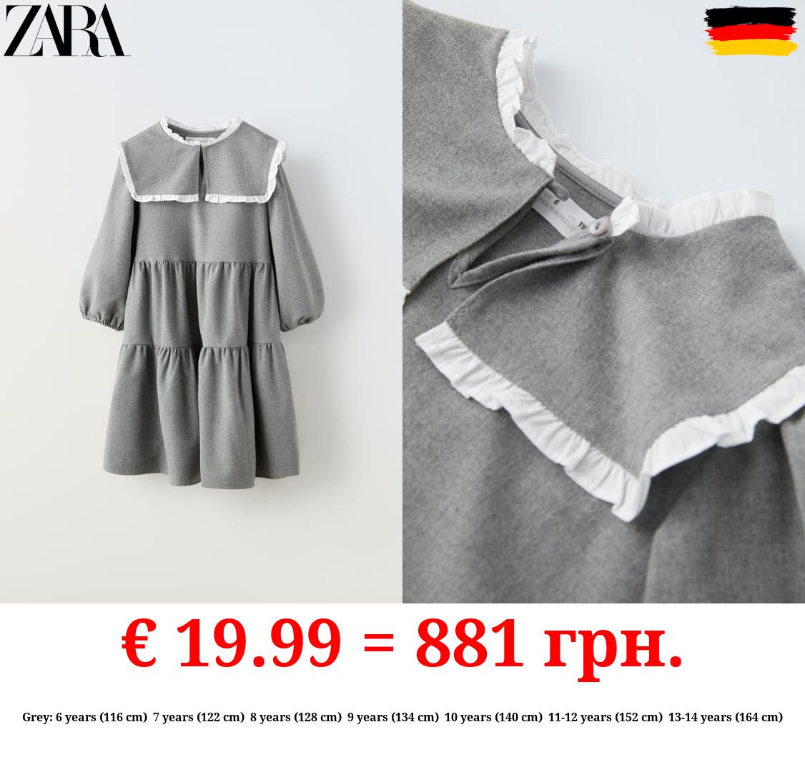 DRESS WITH RUFFLED NECK