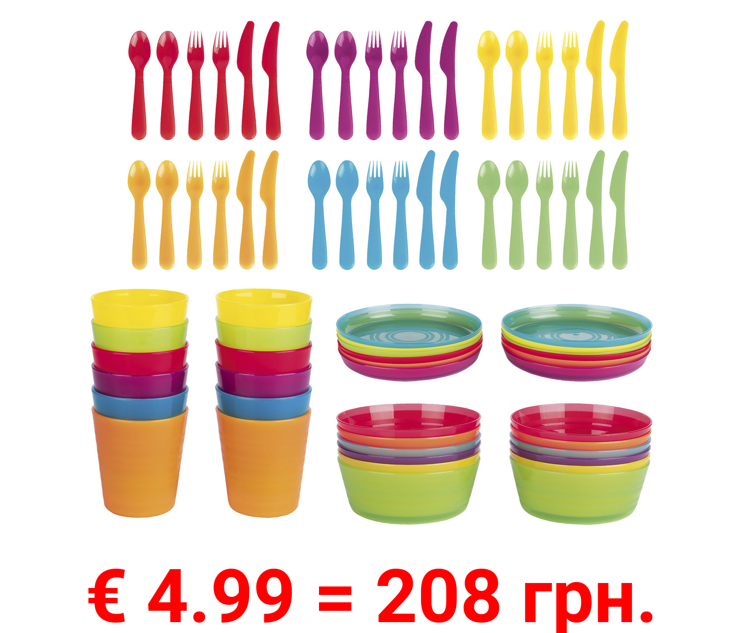 ERNESTO® Kunststoff-Partygeschirr-Set XXL, BPA-frei