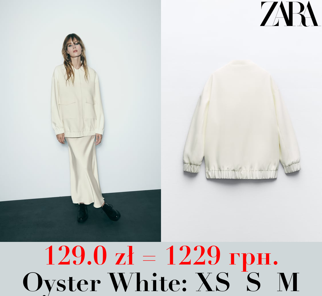 LONGLINE BOMBER JACKET WITH PATCH POCKETS