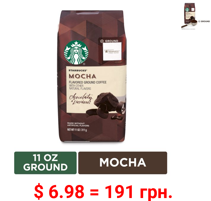 Starbucks Flavored Ground Coffee — Mocha — No Artificial Flavors — 1 bag (11 oz.)