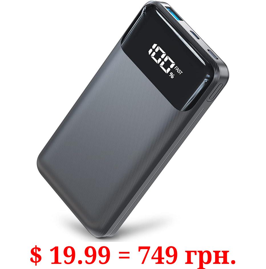 LILIO Portable Charger, 20000mAh Power Bank with Digital Display, 20W Fast Charging Battery Pack with USB C/USB A Output, Cell Phone Charger for iPhone 14/13 Samsung Pixel AirPods and More