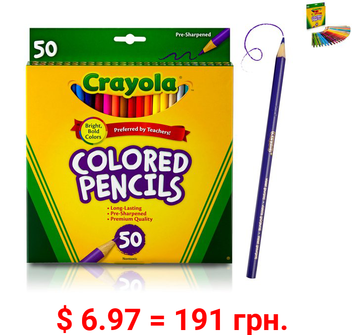 Crayola Colored Pencil Set, 50-Colors