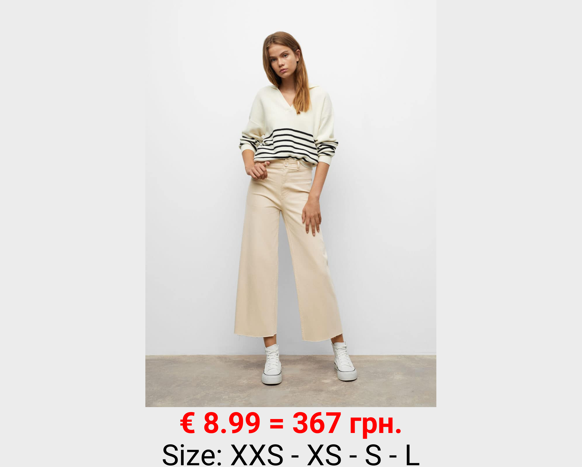 Jeans culotte tiro alto