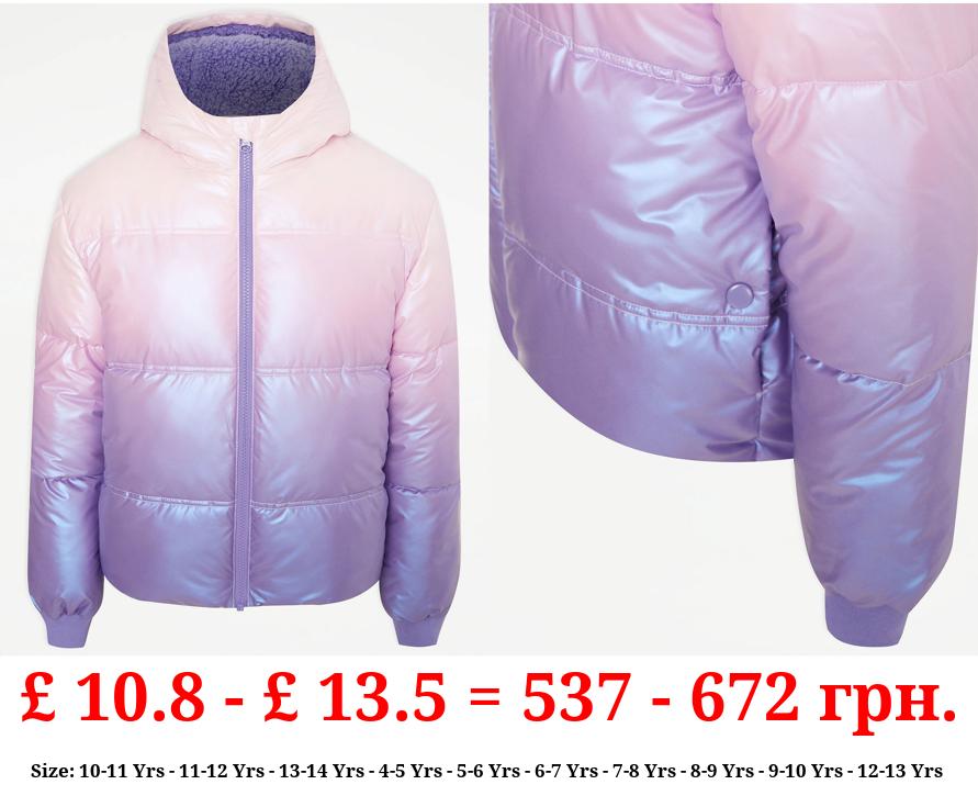 Lilac Ombre Padded Fleece Lined Coat