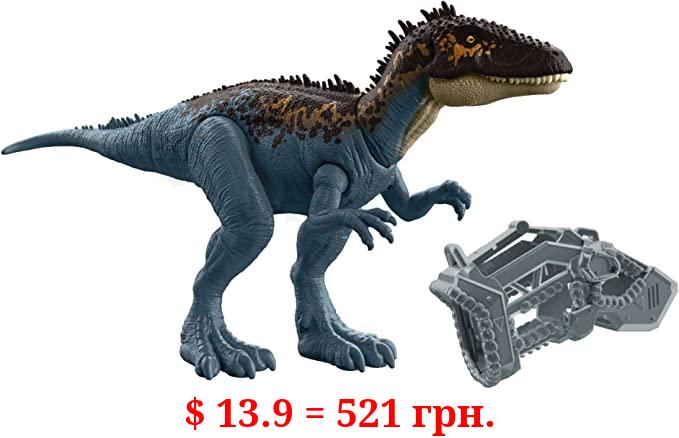Jurassic World Mega Destroyers Carcharodontosaurus Dinosaur Action Figure, Toy Gift with Movable Joints, Attack and Breakout Feature
