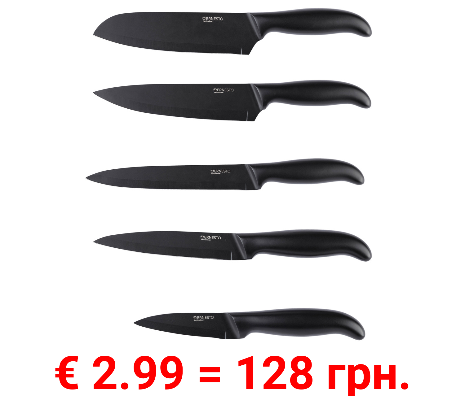 ERNESTO® Messer aus Edelstahl, schwarz
