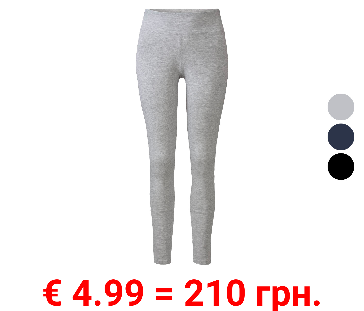 esmara® Damen Leggings, hoher Baumwollanteil, hohe Leibhöhe