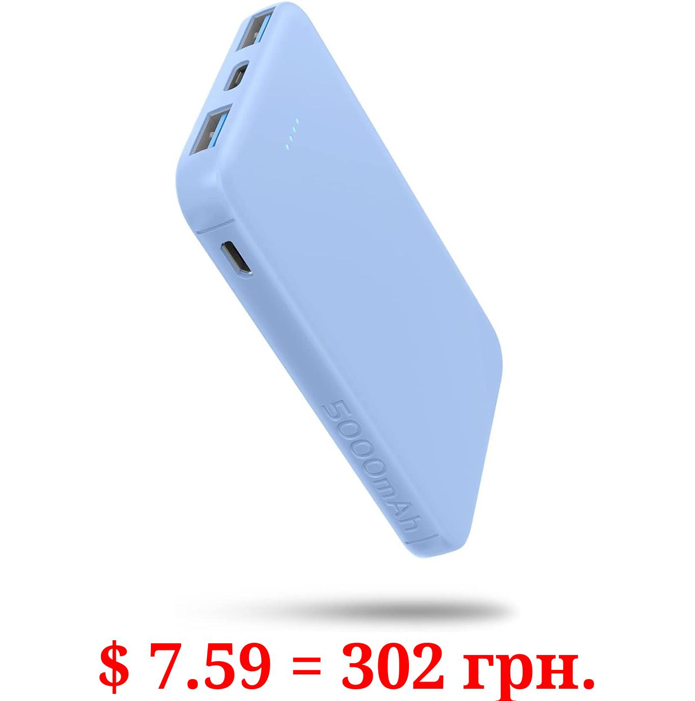 VANYUST S22 Portable Charger, Power Bank, 5000mAh USB-C Out Fast Charging External Battery Pack Compatible for iPhone 15 14 13 12 11 X Samsung S22 S21 Google iPad etc(Blue)