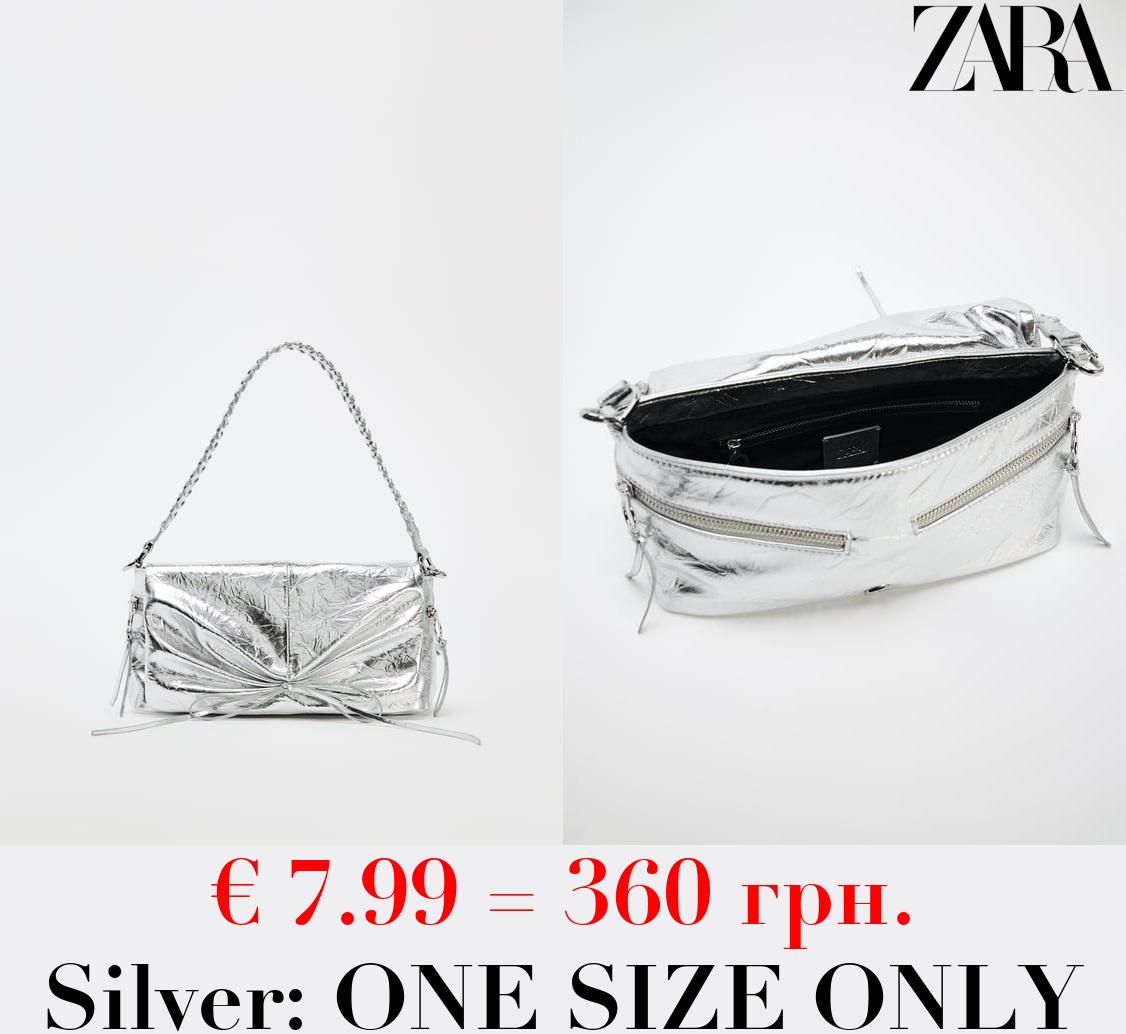 METALLIC GATHERED SHOULDER BAG