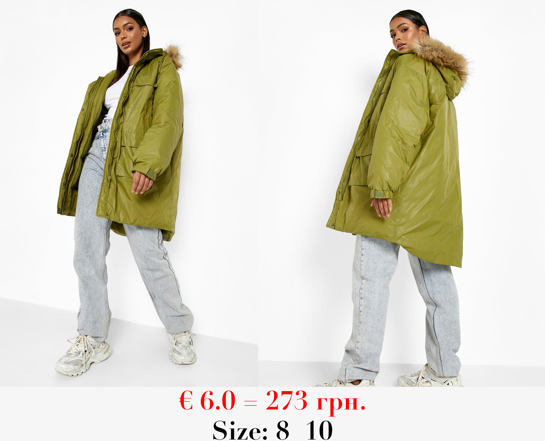 Faux Fur Hooded Parka