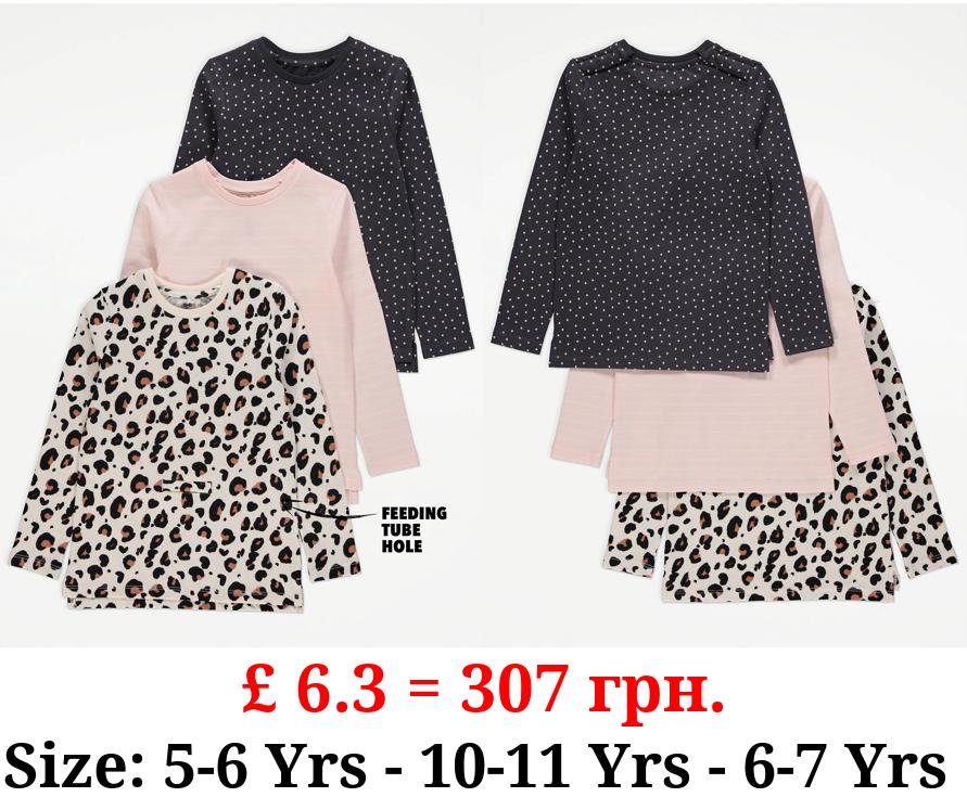 Easy On Adaptive Animal Long Sleeve Tops 3 Pack