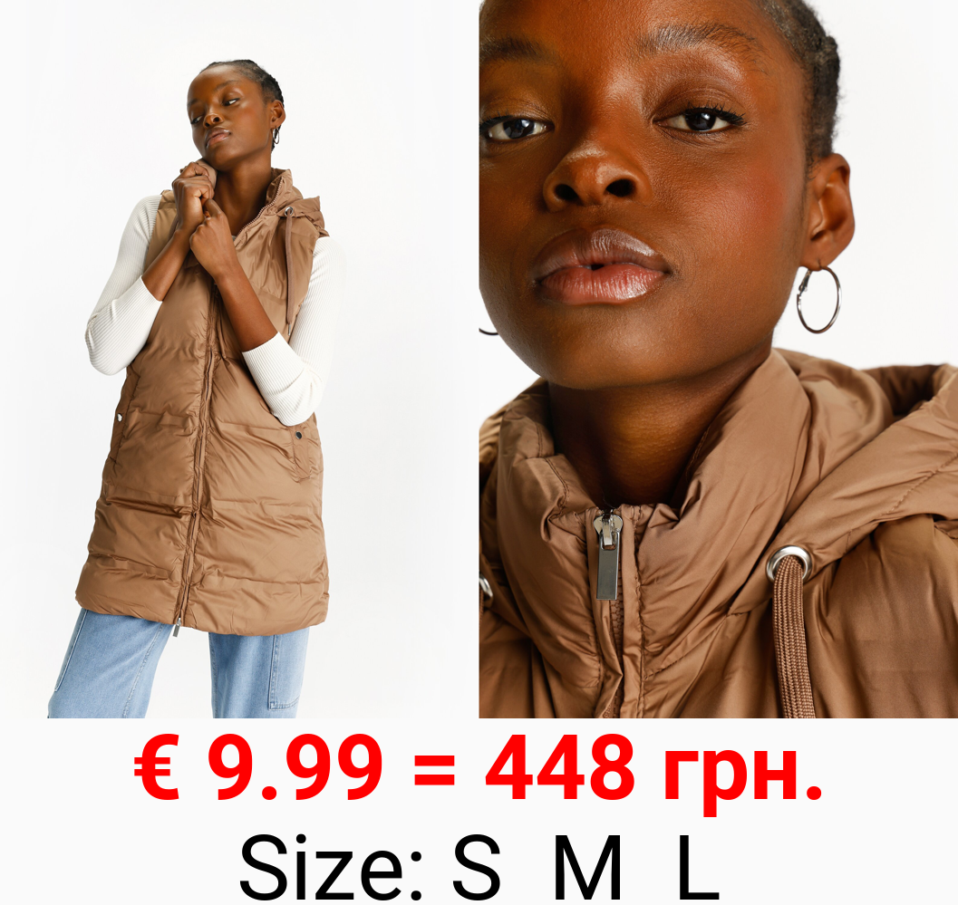 Long puffer gilet