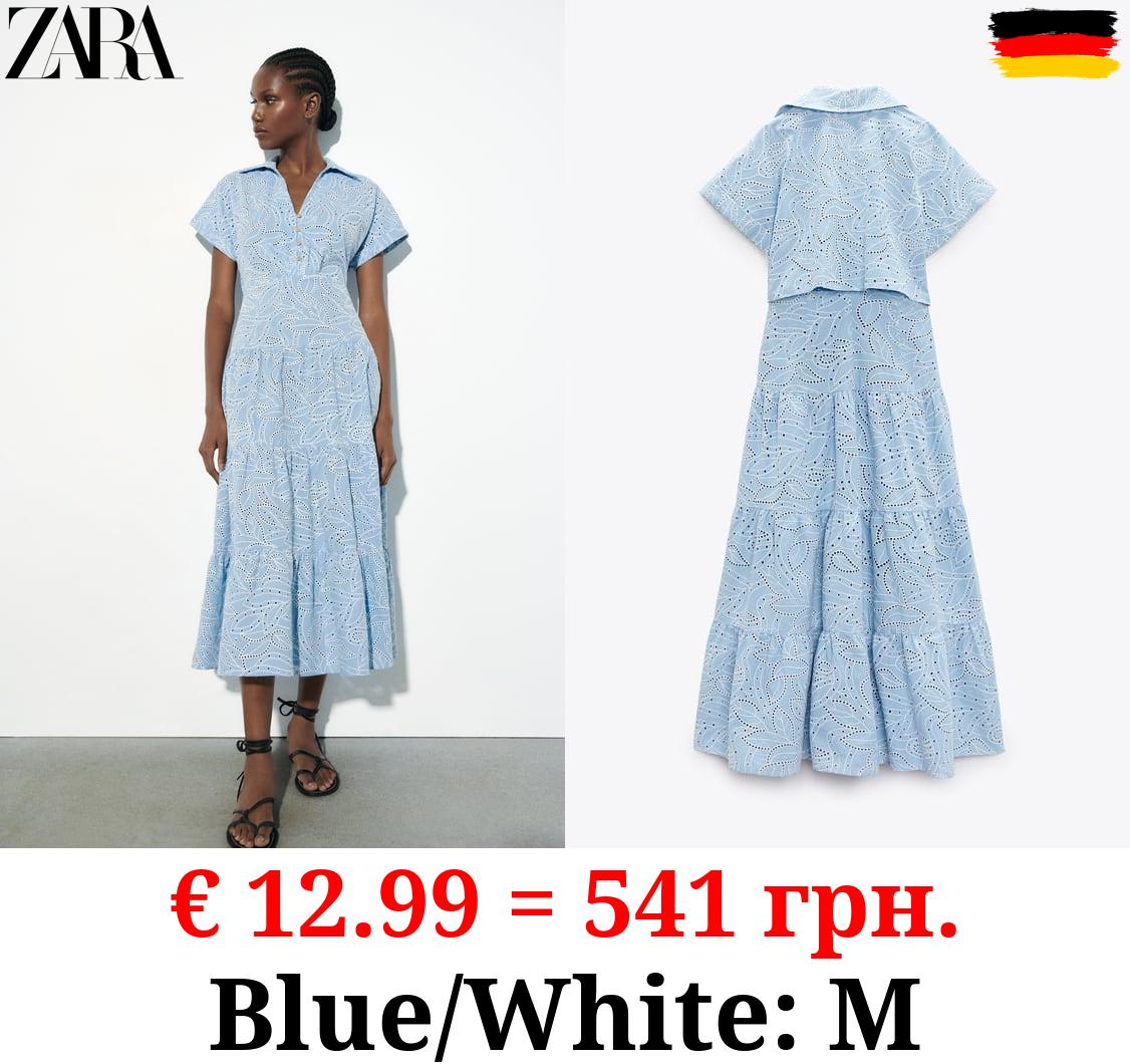 SHIRT DRESS WITH CUTWORK EMBROIDERY