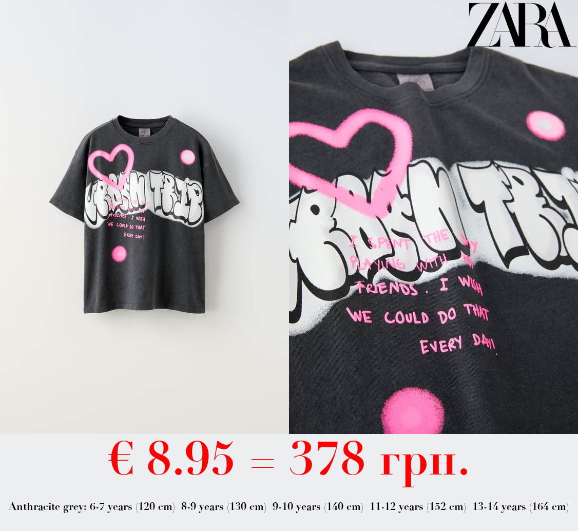 WASHED-EFFECT GRAFFITI T-SHIRT