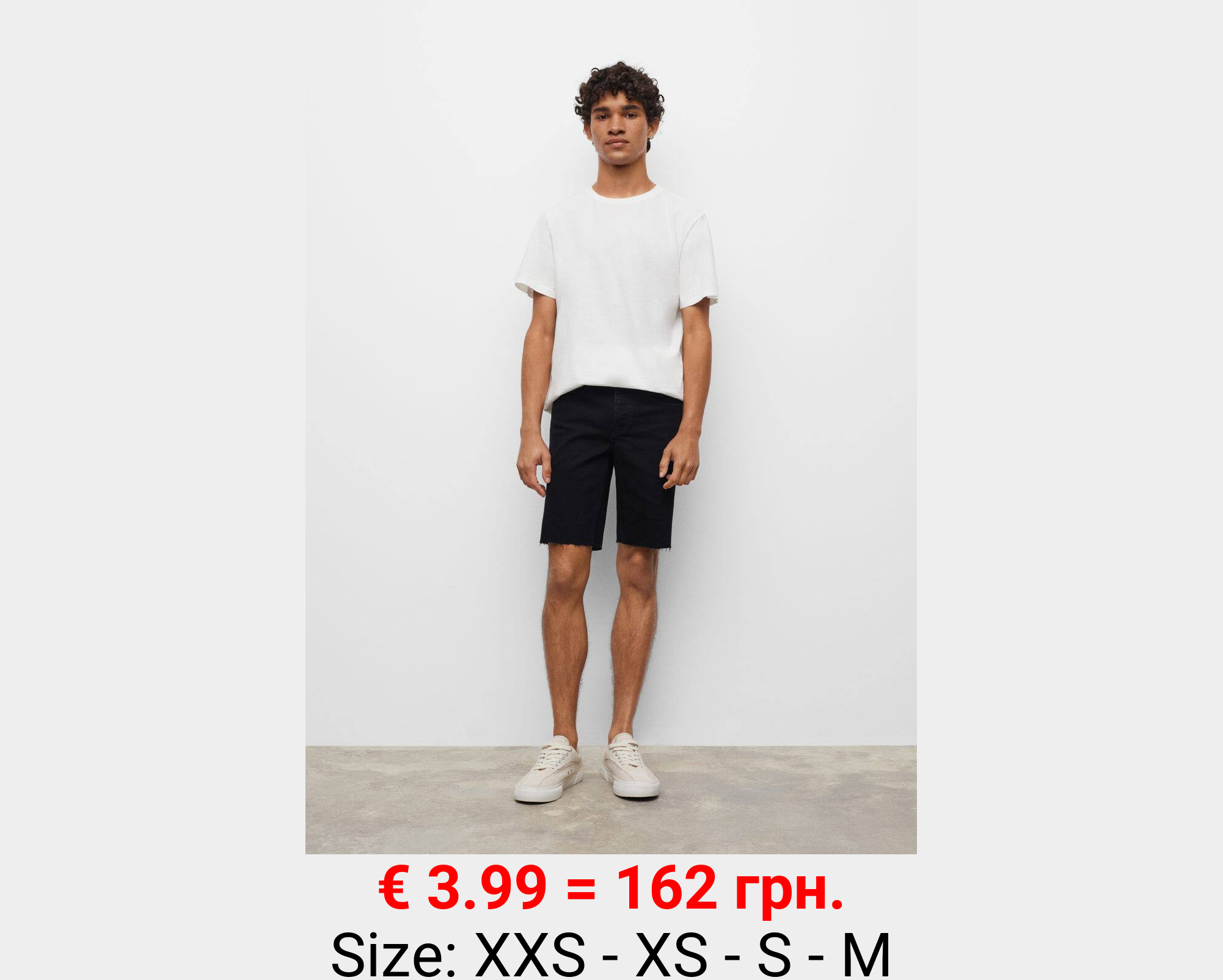 Bermudas denim bajo deshilachado