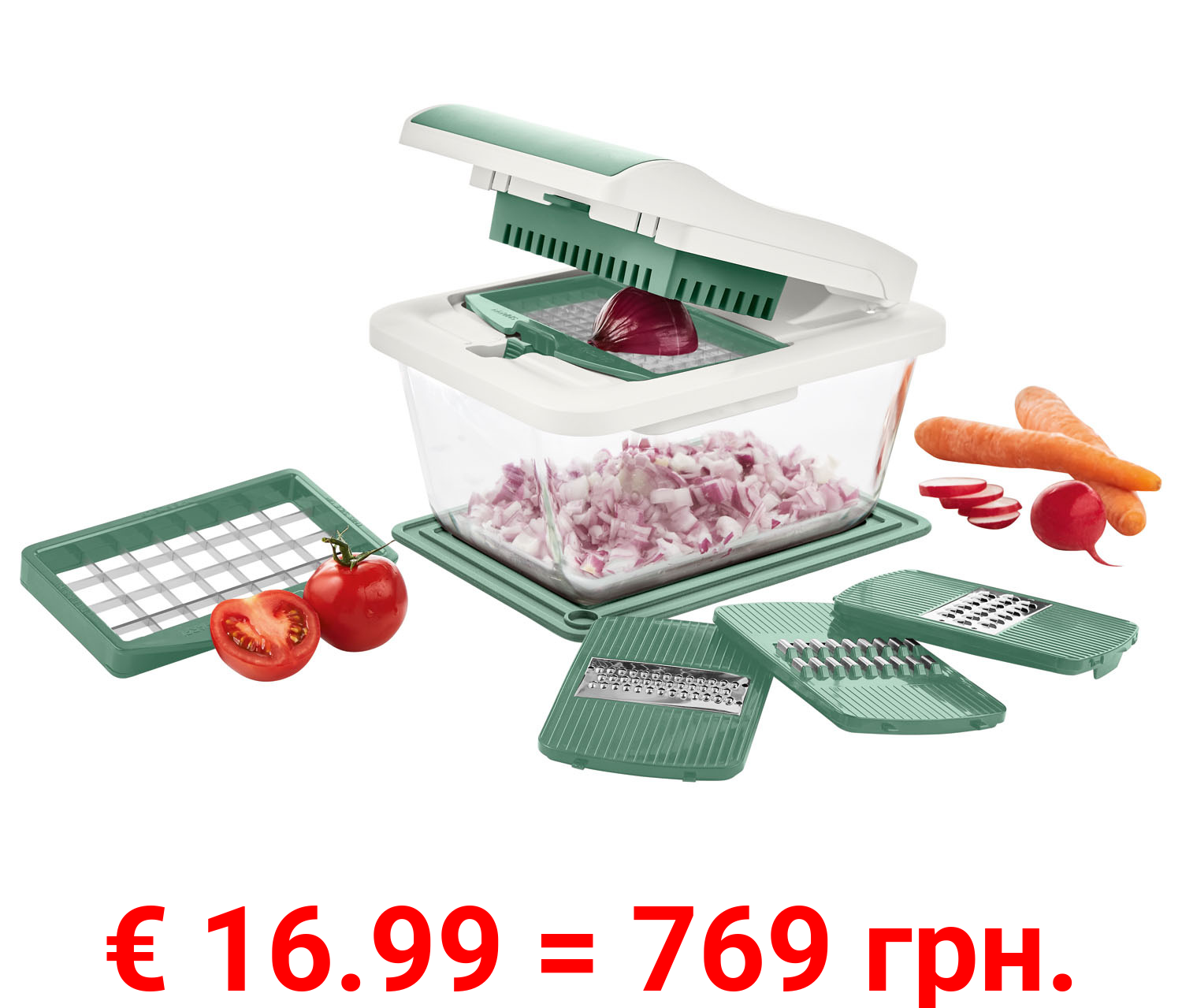 ERNESTO® Multifunktionsschneider, mit Glasbehälter