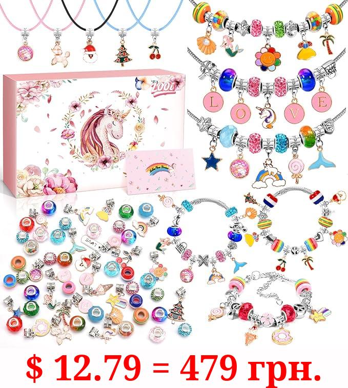 Bracelet Making Kit for Girls, Arts and Crafts for Kids Girls Ages 6-12, Girls Toys Age 6-12 Art Supplies for Kids 9-12, Jewelry Making Kit for Girls, 5-10 Year Old Girl Gifts Unicorns Gifts for Girls