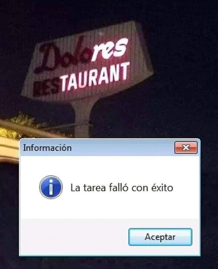 La tarea falló con éxito