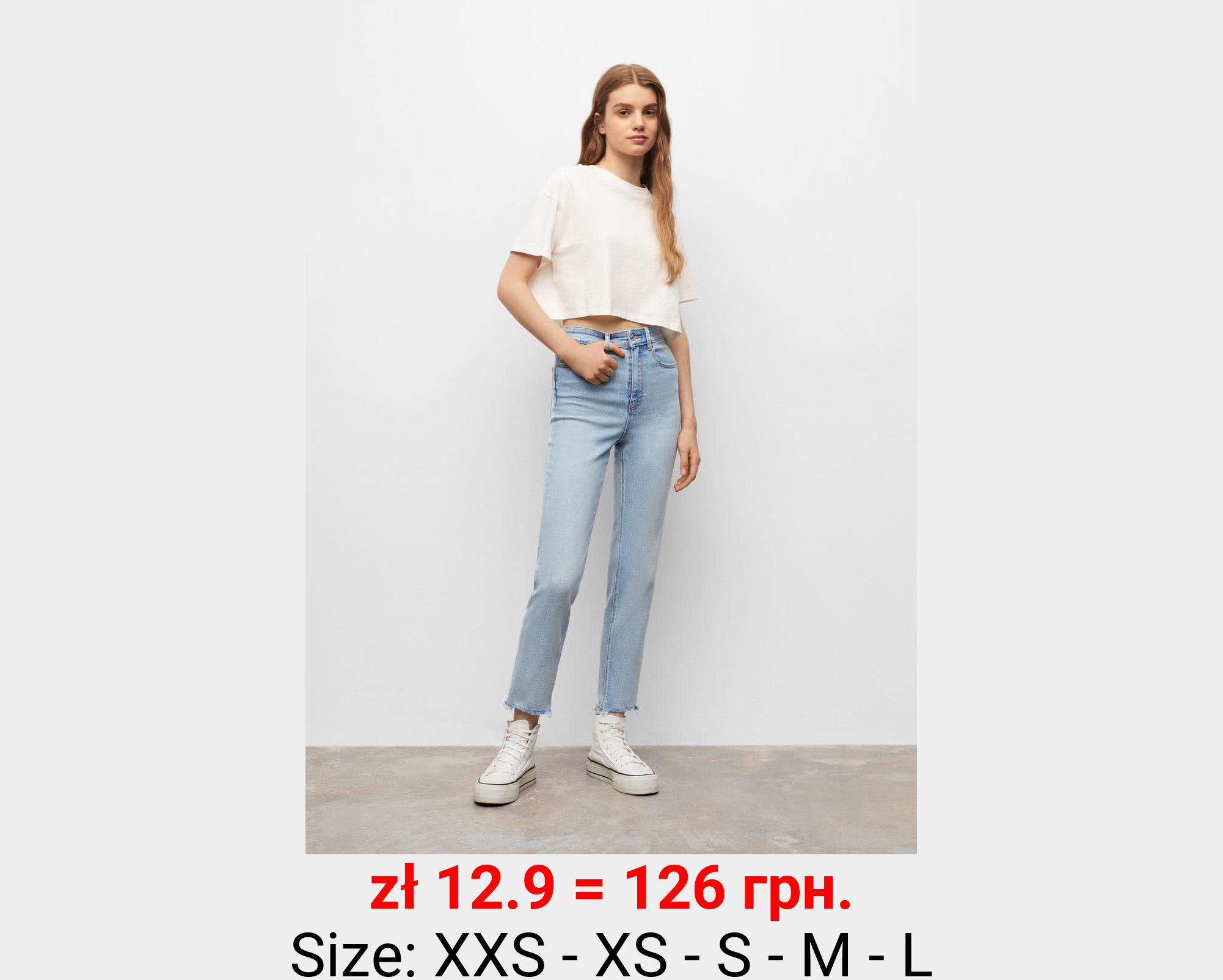 Jeans slim bajo deshilachado