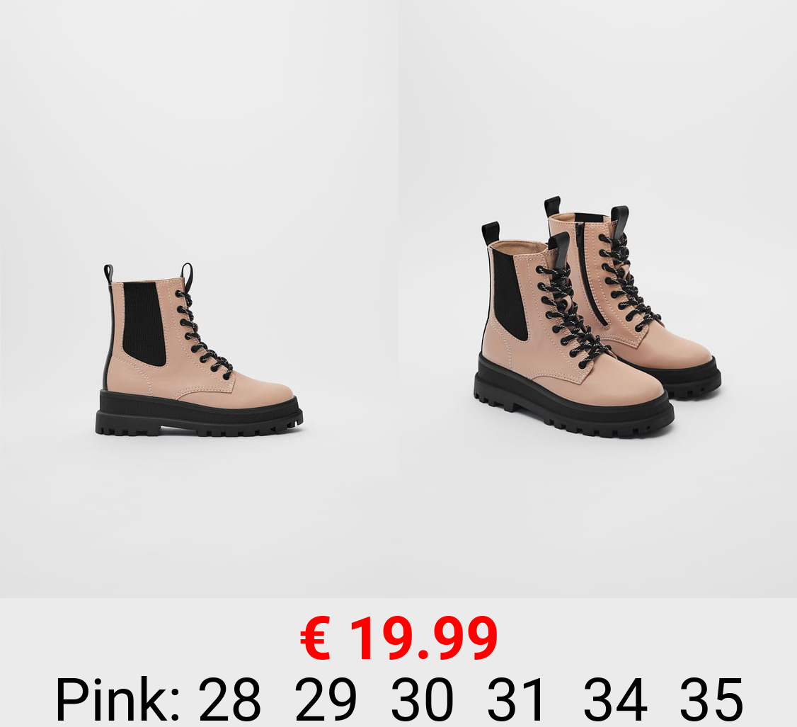 TRACK SOLE ANKLE BOOTS