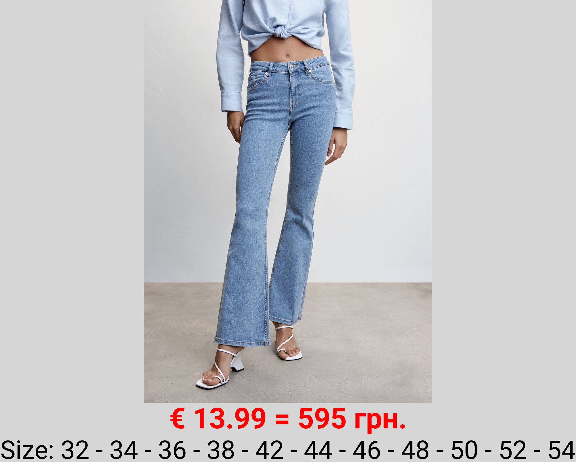 Jeans flare tiro medio