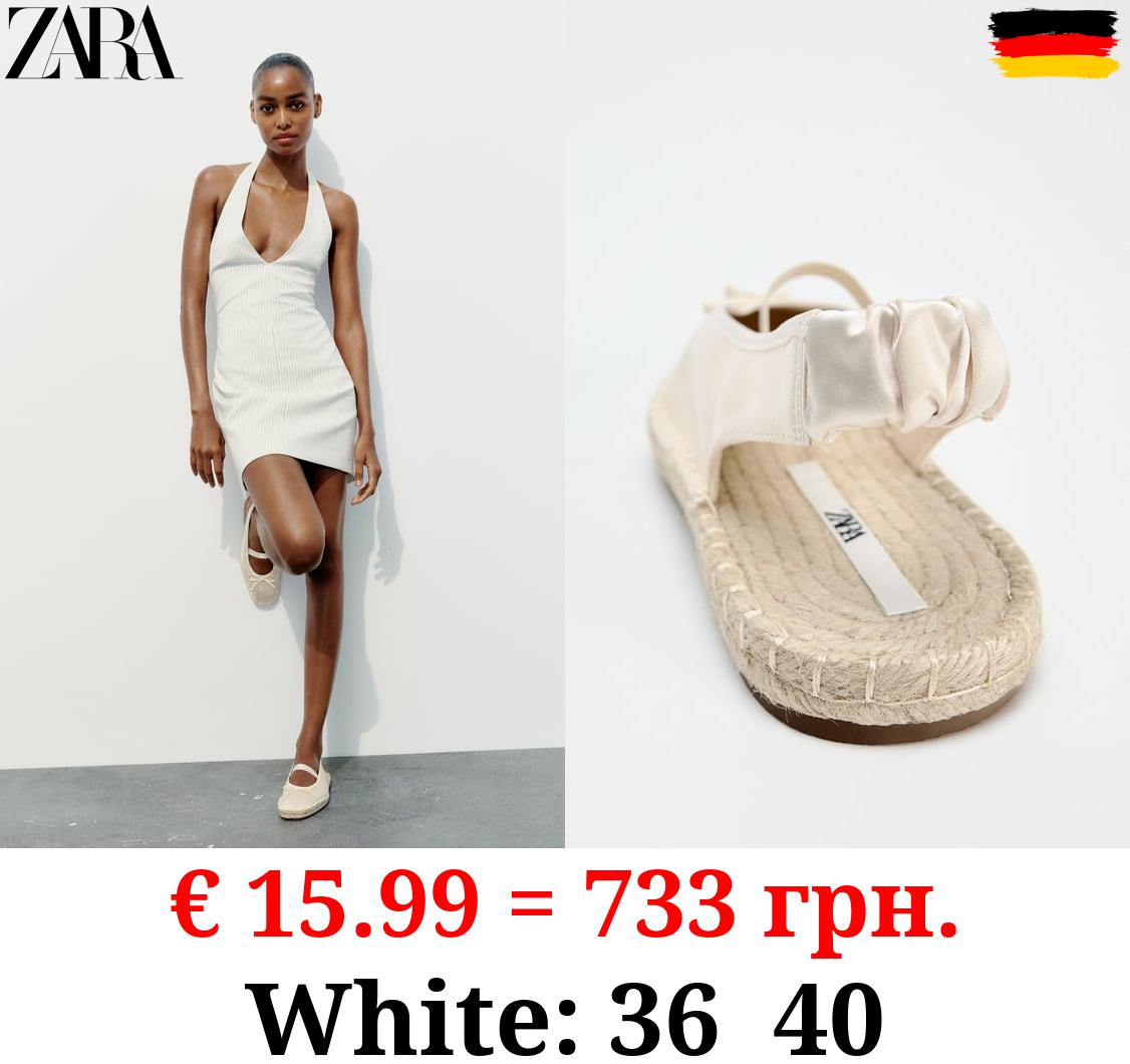 ESPADRILLES WITH BOW AND TOPSTITCHING