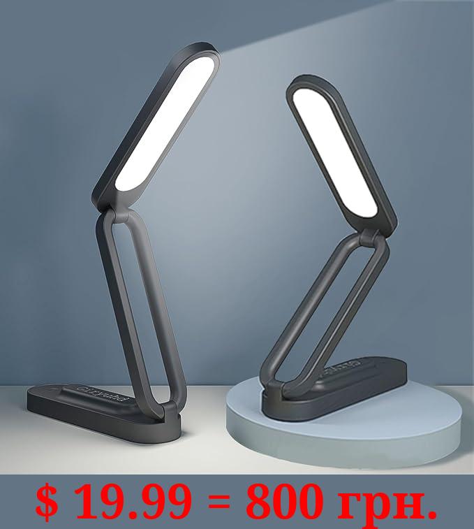 Giryuhd LED Desk Lamp for Office Home & Battery Operated Lamp Rechargeable Lamp Foldable & Portable Light, LED Desk Light Strip, 3 Brightness Dimmable Small Desk Lamp Reading Lamp (Black (2PACK))