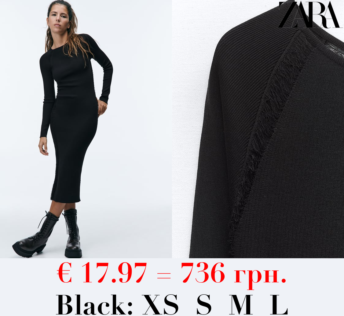 KNIT DRESS WITH CONTRAST DETAIL
