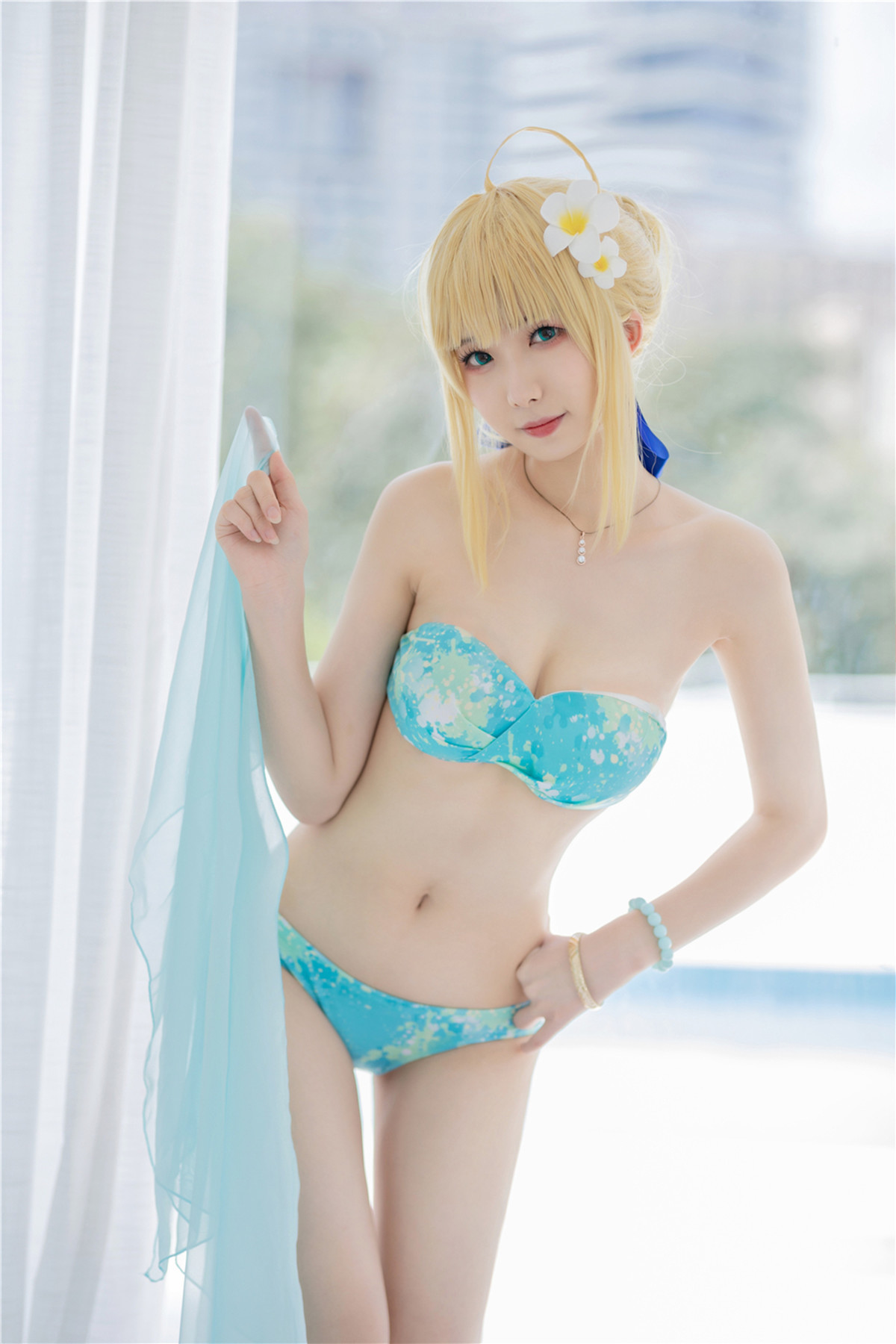 Cosplay 封疆疆v 阿尔托莉雅 潘德拉贡 泳装 8
