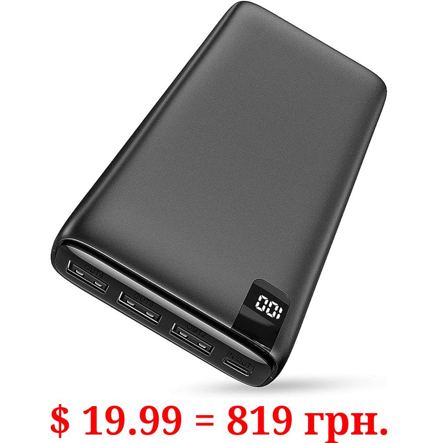 IXNINE Power Bank 26800mAh Portable Charger, High Capacity Phone Charger Compact External Battery Pack with LED Display and 4 Fast Charging Outputs for Cellphone Tablet