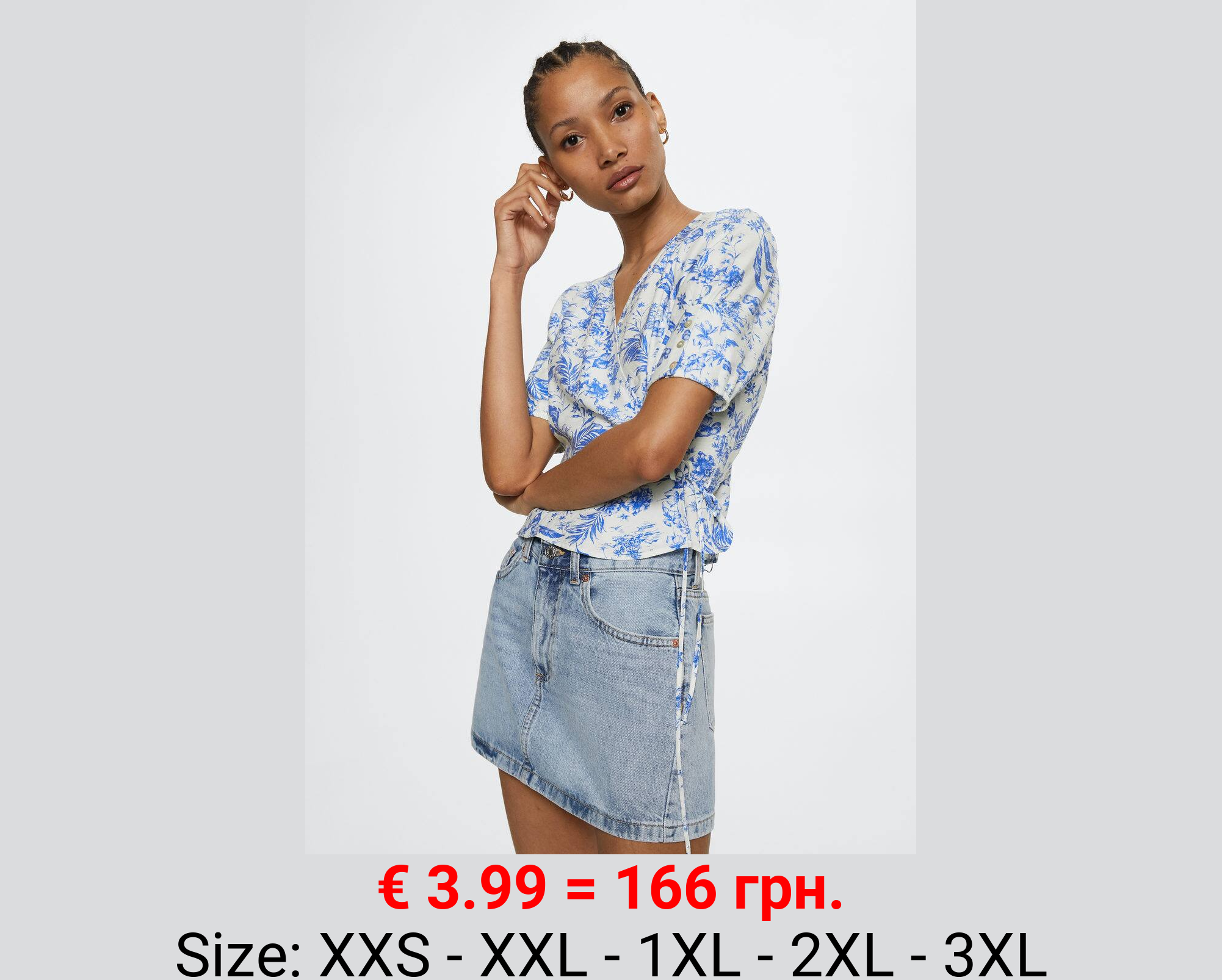 Blusa estampada cruzada